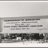 Sign. FSA ( Farm Security Administration) migratory labor camp mobile unit. Wilder, Idaho