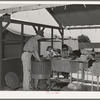 Laundry at the FSA (Farm Security Administration) migratory labor camp mobile unit. Wilder, Idaho