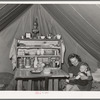 Mother and child at the FSA (Farm Security Administration) migratory labor camp mobile unit. Wilder, Idaho