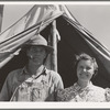 Newly-arrived farmer and his wife on the Vale-Owyhee irrigation project. Malheur County, Oregon. He tried to get a FSA (Farm Security Administration) loan, but was refused and says it'll be harder without the loan but he guesses he'll make it