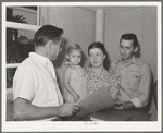 People requesting information and registering at the office of the FSA (Farm Security Administration) trailer camp for defense workers. San Diego, California