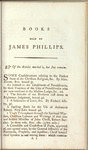 Books sold by James Phillips, bookseller, stationer and printer, in George-Yard, Lombard-Street