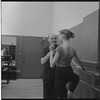 Pierre Vladimiroff instructing unidentified student at the School of American Ballet
