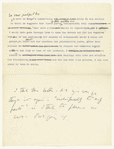 "After Synge's death I was given a letter." Typewritten memorandum relating to John Millington Synge's will with Lady Gregory's ms. corrections and note to W. B. Yeats