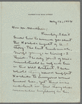 Letter from Willa Cather of May 12, 1916