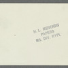 Calling card from Willa Cather, 1924