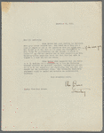 Letter on behalf of Willa Cather by Ellen Burns, Secretary of December 11, 1922