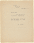 Typed letter from Willa Cather to Mr. Palmer