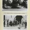 Two Photographs Children eating at Childfeeding Station in Warsaw. Polish children at forced labor (street sweeping).