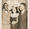Lawrence Reddick with his wife Ruth and musician Jimmie Lunceford at a gathering for Fisk University