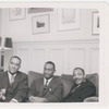 Lawrence Reddick seated between Richard Wright and Martin Luther King, Jr., at Wright's residence in Paris, France