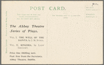 Postcard advertising first productions of Spreading the News