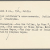 Library cards describing materials relating to Maire ni Garbhaigh and Maunsel &  Co publications