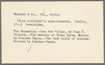 Library cards describing materials relating to Maire ni Garbhaigh and Maunsel &  Co publications