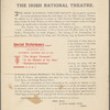 The Irish National Theatre: prospects (with attached sticker of “Special Performance, Oct. 17)