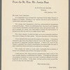 Letter from the Rt. Hon. Mr. Justice Ross