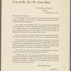Letter from the Rt. Hon. Mr. Justice Ross