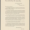 Letter from the Rt. Hon. Mr. Justice Ross