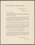 Letter from the Rt. Hon. Mr. Justice Ross