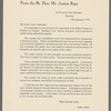 Letter from the Rt. Hon. Mr. Justice Ross