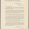 Letter from the Rt. Hon. Mr. Justice Ross