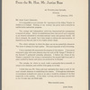 Letter from the Rt. Hon. Mr. Justice Ross