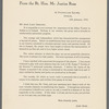 Letter from the Rt. Hon. Mr. Justice Ross