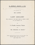 Printed invitation to  AG’s lecture hosted at Fenway Court in 1912 by Isabella S. Gardner