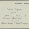 Printed invitation to meet Lady Gregory and the Irish National Theatre Company