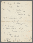 [Lecture tour of U.S.A.: Oct. 18, 1915-Jan. 15, 1916]. Typewritten itinerary, accomodations, transportation and topics, with corrections in the author's and an unidentified hand