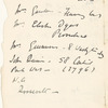[Lecture tour of U.S.A.: Oct. 18, 1915-Jan. 15, 1916]. Typewritten itinerary, accomodations, transportation and topics, with corrections in the author's and an unidentified hand