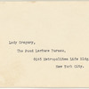 [Lecture tour of U.S.A.: Oct. 18, 1915-Jan. 15, 1916]. Typewritten itinerary, accomodations, transportation and topics, with corrections in the author's and an unidentified hand