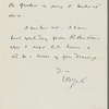W.B. Yeats to Augusta Gregory  ALS Apr. 27 1916