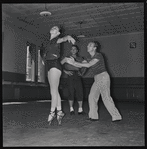 Andre Eglevsky, Maria Tallchief and George Balanchine rehearsing Á La Française