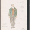 Chaplin: costume sketch for Charlie Chaplain [sic] (Anthony Newley)