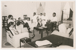 Dr. Martin Luther King, Jr., Coretta Scott King and Dr. Lawrence D. Reddick with an unidentified group during their visit to India