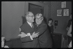 Zero Mostel [right] and unidentified at the opening night of stage production Cabaret