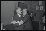 Zero Mostel [right] and unidentified at opening night of the stage production Cabaret