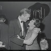 John V. Lindsay [center] and unidentified at the opening night of stage production Cabaret