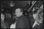 Stephen Sondheim and unidentified at opening night of the stage production Cabaret