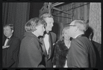 John V. Lindsay, Harold Prince [center] and unidentified others at the opening night of stage production Cabaret