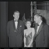 John V. Lindsay, Jill Haworth and Roddy McDowall at the opening night of stage production Cabaret