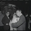 Jill Haworth and Fred Ebb [center] at opening night of stage production Cabaret