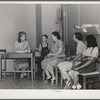 Waiting to see the doctor at the clinic of the FSA (Farm Security Administration) labor camp. Caldwell, Idaho