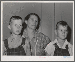 Mother and her boys. FSA (Farm Security Administration) farm labor camp. Caldwell, Idaho