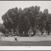 Baseball game, part of the Fourth of July celebration at Vale, Oregon. The annual Fourth of July celebration has been held in Vale, Oregon, for many years. Formerly the rodeo has been one of the chief attractions, but this section has changed from an
