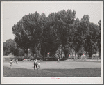 Baseball game, part of the Fourth of July celebration at Vale, Oregon. The annual Fourth of July celebration has been held in Vale, Oregon, for many years. Formerly the rodeo has been one of the chief attractions, but this section has changed from an