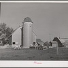 Barn and feedlot of farm of member of the Dairymen's Cooperative Creamery. Caldwell, Canyon County, Idaho