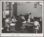 Office workers at the Dairymen's Cooperative Creamery. Caldwell, Canyon County, Idaho