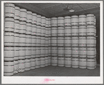 Barrels of powdered milk at the Dairymen's Cooperative Creamery. Caldwell, Canyon County, Idaho